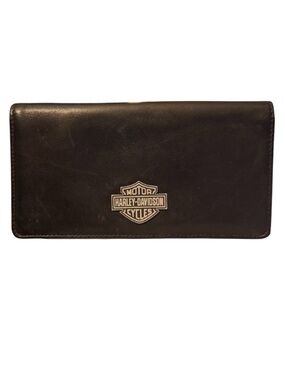 Vintage Harley Davidson Bar And Shield Wallet Black Leather HTF 2003